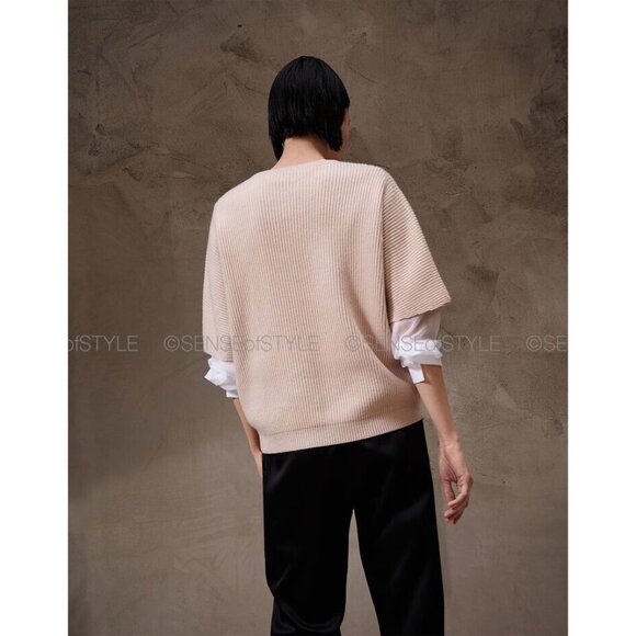 Brunello Cucinelli Women's Cashmere Sweater Monili  Trim Pink Pullover Size S - Picture 5 of 7